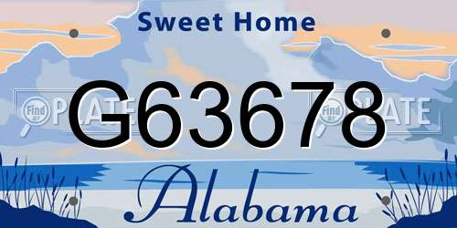 G63678 Alabama License Plate