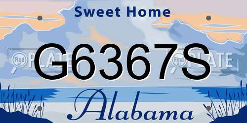G6367S Alabama License Plate