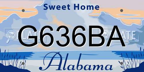 G636BA Alabama License Plate