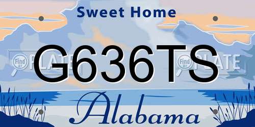 G636TS Alabama License Plate