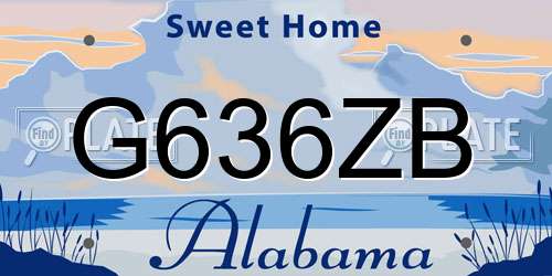 G636ZB Alabama License Plate