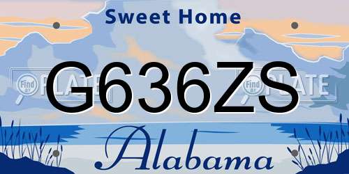 G636ZS Alabama License Plate
