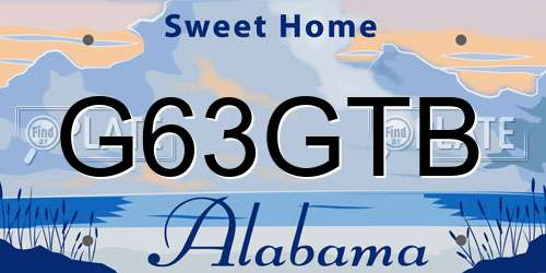 G63GTB Alabama License Plate