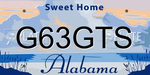 G63GTS Alabama License Plate