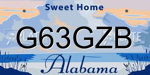 G63GZB Alabama License Plate