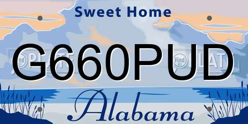 G660PUD Alabama License Plate