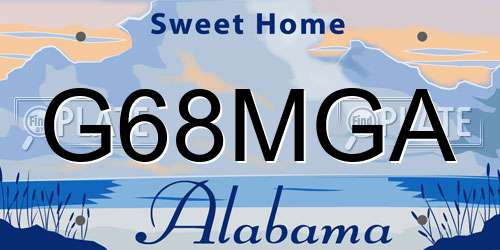 G68MGA Alabama License Plate