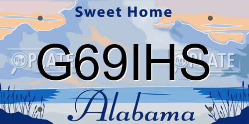 G69IHS Alabama License Plate