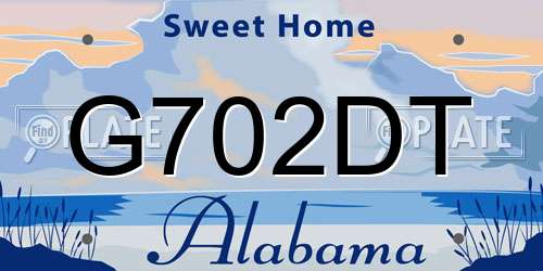 G702DT Alabama License Plate