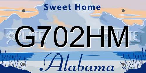 G702HM Alabama License Plate