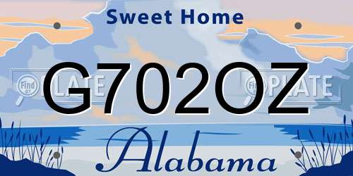 G702OZ Alabama License Plate