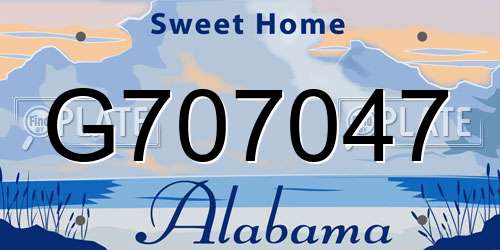 G707047 Alabama License Plate