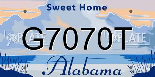 G7070T Alabama License Plate
