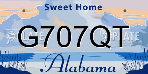G707QT Alabama License Plate