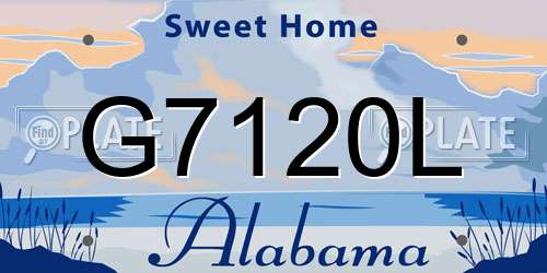 G7120L Alabama License Plate