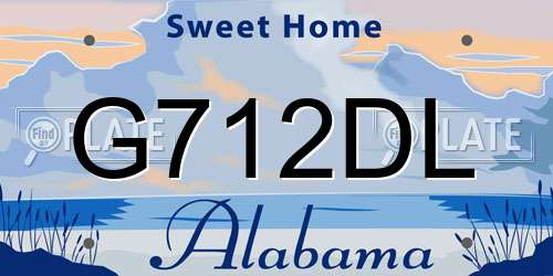 G712DL Alabama License Plate