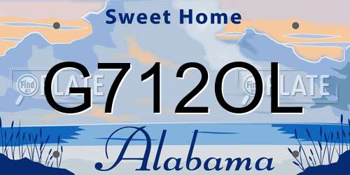G712OL Alabama License Plate