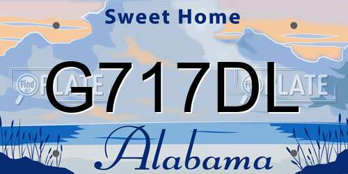 G717DL Alabama License Plate