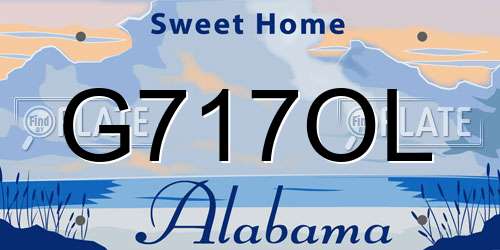 G717OL Alabama License Plate
