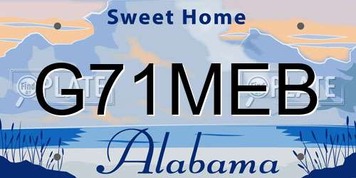 G71MEB Alabama License Plate
