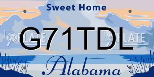 G71TDL Alabama License Plate
