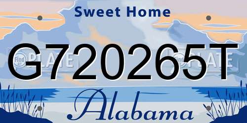 G720265T Alabama License Plate