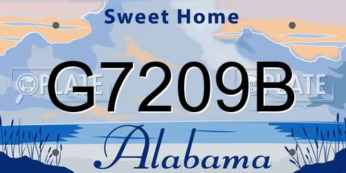 G7209B Alabama License Plate