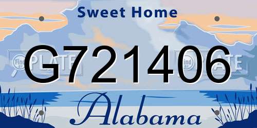 G721406 Alabama License Plate