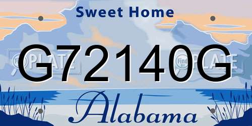 G72140G Alabama License Plate