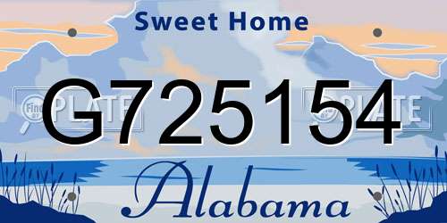 G725154 Alabama License Plate
