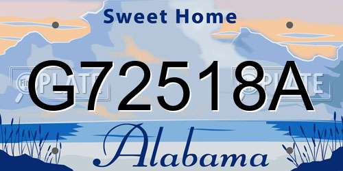 G72518A Alabama License Plate