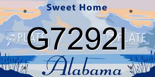 G7292I Alabama License Plate