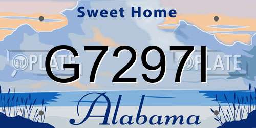 G7297I Alabama License Plate