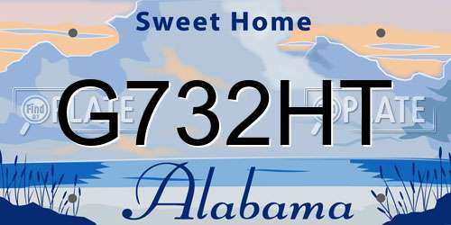 G732HT Alabama License Plate