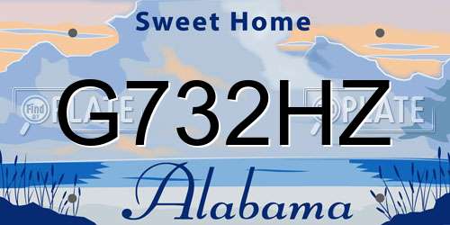 G732HZ Alabama License Plate