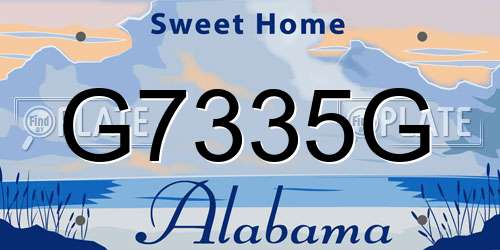 G7335G Alabama License Plate