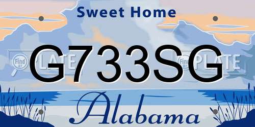 G733SG Alabama License Plate