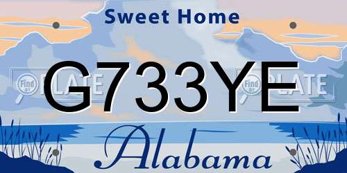 G733YE Alabama License Plate
