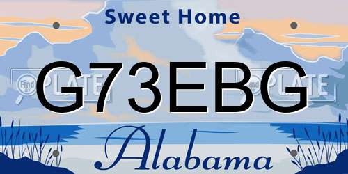 G73EBG Alabama License Plate
