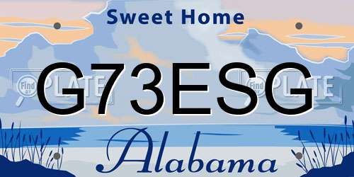 G73ESG Alabama License Plate