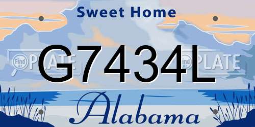 G7434L Alabama License Plate