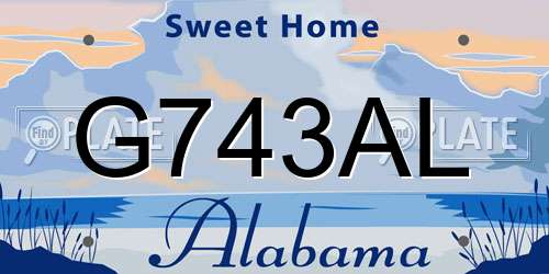 G743AL Alabama License Plate