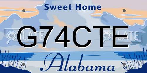 G74CTE Alabama License Plate