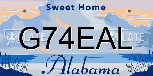 G74EAL Alabama License Plate