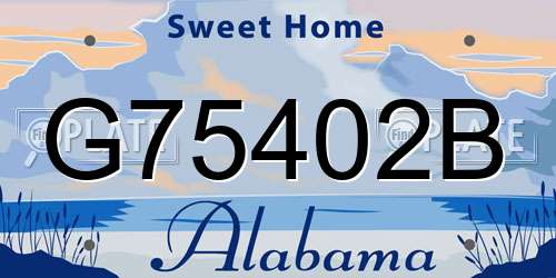G75402B Alabama License Plate