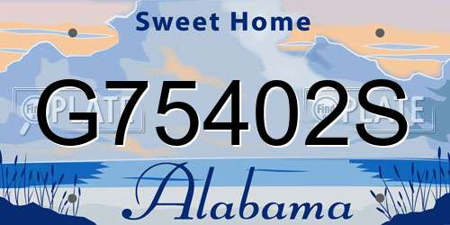 G75402S Alabama License Plate