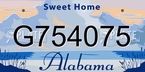 G754075 Alabama License Plate