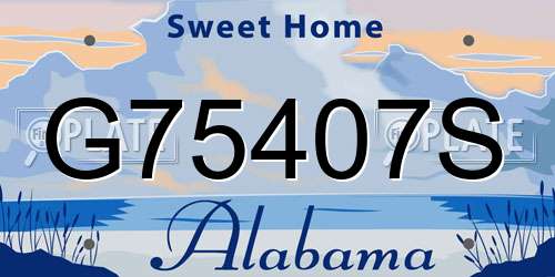 G75407S Alabama License Plate