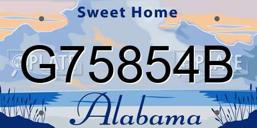 G75854B Alabama License Plate