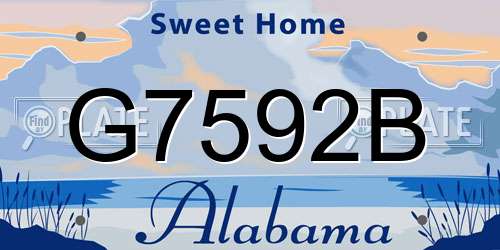 G7592B Alabama License Plate